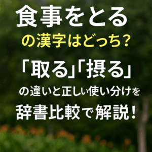「食事をとる」の漢字はどっち?「取る」「摂る」の違いと正しい使い分けを辞書比較で解説!