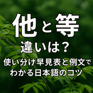 「他」と「等」の違いは？使い分け早見表と例文でわかる日本語のコツ