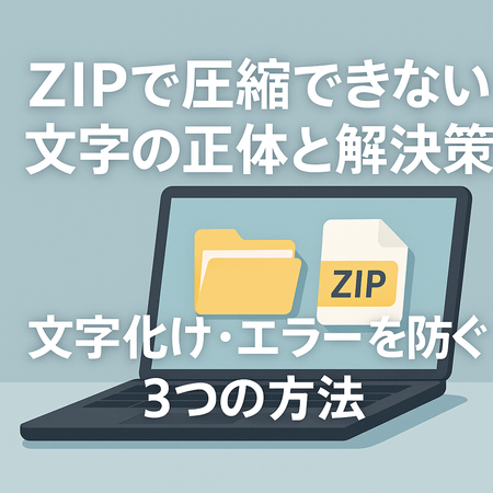 ZIPで圧縮できない文字の正体と解決策｜文字化け・エラーを防ぐ3つの方法