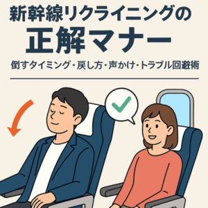 新幹線リクライニングの正解マナー｜倒すタイミング・戻し方・声かけ・トラブル回避術